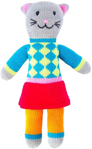 Global Affairs peluche gato Tess tejido 36 cm algodón rosa Comercio Justo