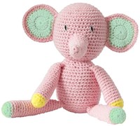 Global Affairs peluche elefante rosa - juguete tejido a crochet - Comercio Justo