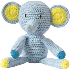 Global Affairs peluche elefante azul claro tejido a ganchillo - Algodón Fairtrade