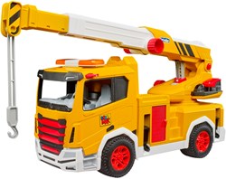 Bruder camión grúa de juguete Roadmax - vehículo de construcción resistente para niños