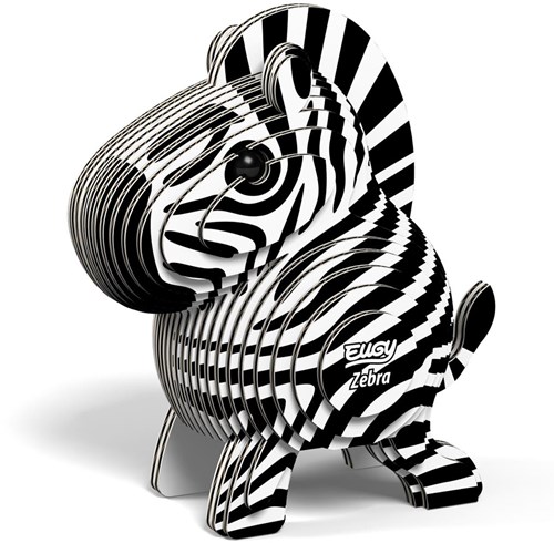 Eugy puzzle 3D cebra - kit creativo ecológico para niños-2
