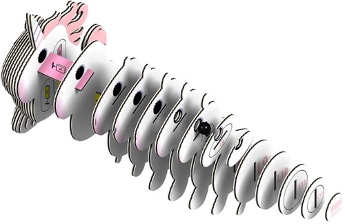 Eugy puzzle 3D unicornio - kit de modelismo de cartón para niños-3