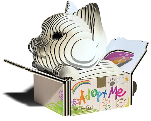 Eugy puzzle 3D - Gatos Mocha - juguete de cartón sostenible-2