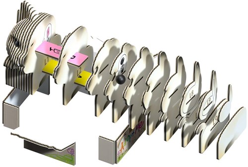 Eugy puzzle 3D - Gatos Mocha - juguete de cartón sostenible-3