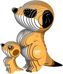 Eugy puzzle 3D suricata cartón juguete animal colorido