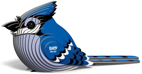 Eugy puzzle 3D - Arrendajo azul - juguete ecológico de cartón-2