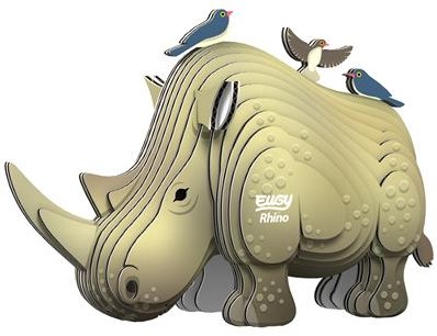 Eugy Puzzle 3D - Rinoceronte - Puzzle de Animales - Juguete Creativo-2