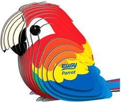 Eugy puzzle 3D loro - set de construcción de cartón - juguete ecológico