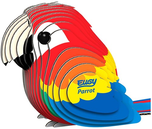 Eugy puzzle 3D loro - set de construcción de cartón - juguete ecológico