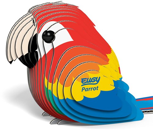 Eugy puzzle 3D loro - set de construcción de cartón - juguete ecológico-2