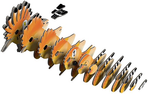 Eugy puzzle 3D pájaro Abubilla - juguete ecológico de cartón-3