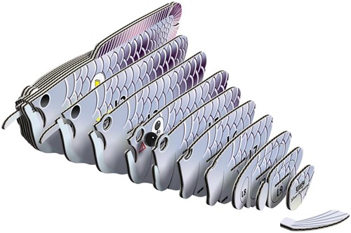 Eugy puzzle 3D - Arowana plateada kit de manualidades de cartón para niños-3