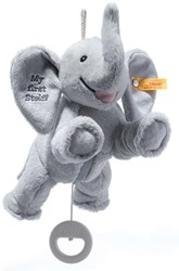 Steiff peluche caja de música elefante Ellie, gris claro - peluche 25 cm