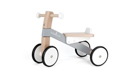 Bajo bicicleta de equilibrio de madera ride-on blanco-gris para niños