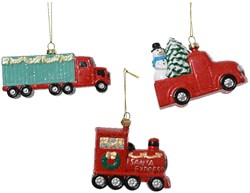 Decoris adorno navideño vehículo plástico purpurina 14x6,5x11cm árbol