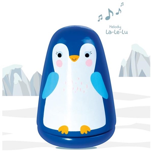 Goki caja de música de madera pingüino habitación bebé nana azul