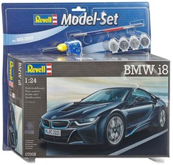 Kit de modelismo coche BMW i8 - set plástico 1:24 con accesorios