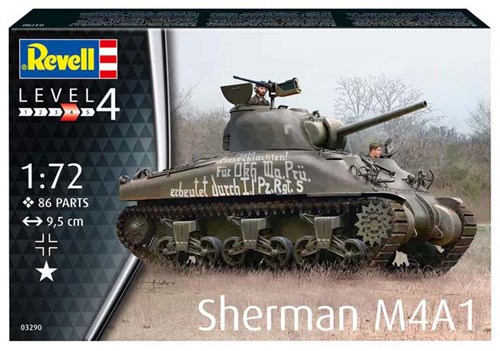 Revell kit de modelismo tanque Sherman M4A1 1:72 escala 86 piezas