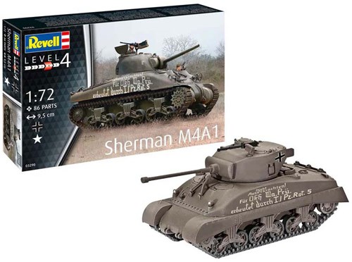 Revell kit de modelismo tanque Sherman M4A1 1:72 escala 86 piezas-3