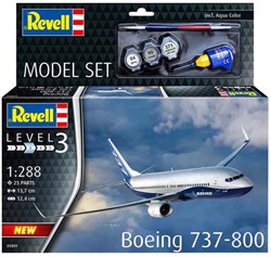 Revell kit de modelo de avión Boeing 737-800 1:288 con pintura y pegamento