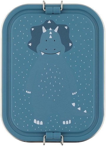 Trixie fiambrera grande - caja de almuerzo de acero inoxidable para niños - Mr. Triceratops - azul - dinosaurio