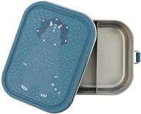 Trixie fiambrera grande - caja de almuerzo de acero inoxidable para niños - Mr. Triceratops - azul - dinosaurio-3