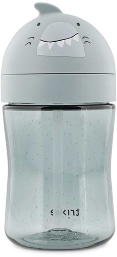 Trixie vaso con pajita bebé antigoteo con pajita Mr. Shark azul