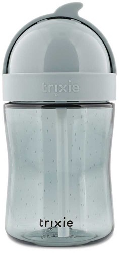 Trixie vaso con pajita bebé antigoteo con pajita Mr. Shark azul-3