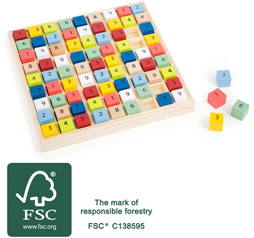 Small Foot juego Sudoku de madera educativo colorido 82 piezas juego de mesa-3