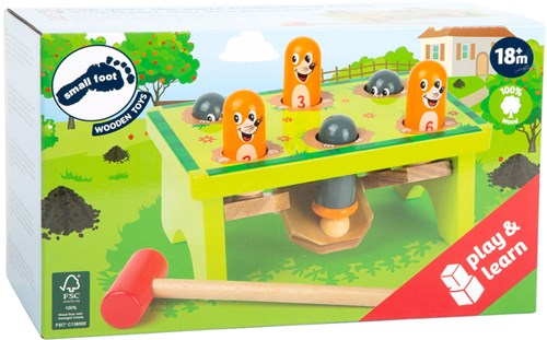 Small Foot banco de martillo topos de madera - juguete educativo madera FSC