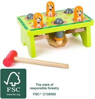 Small Foot banco de martillo topos de madera - juguete educativo madera FSC-3