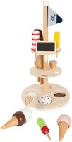 Small Foot set de helados de juguete de madera con soporte - 15 piezas-3