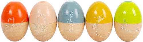 Small Foot huevos musicales de madera Groovy Beats - set educativo 5 piezas-2