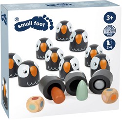 Small Foot - Juego de memoria de madera Pingüino con dados, 26 piezas