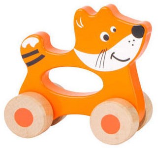 Small Foot animal de madera para empujar sobre ruedas FSC juguete colorido-2