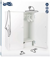 Small Foot armario de madera para muñecas con perchas - mueble muñecas blanco 53 cm