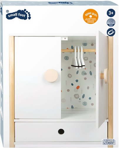 Small Foot armario de madera para muñecas Little Button con perchas - mueble para muñecas