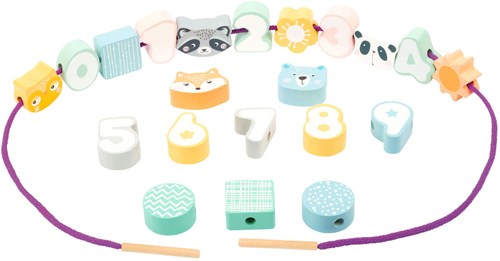 Small Foot juego de ensartar de madera animales y números - juguete educativo 22 piezas-3