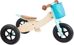 Small Foot triciclo de madera y bicicleta sin pedales 2en1 Maxi turquesa - bici de entrenamiento