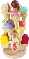Small Foot helado de juguete de madera - soporte de helados móvil, 16 piezas-2