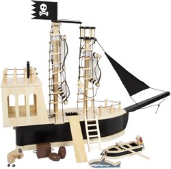 Small Foot casa de muñecas barco pirata de madera - juguete barco creativo