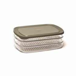 Amuse caja para embutidos - recipiente apilable gris 3 piezas 750 ml