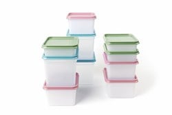 Amuse set cajas congelador - recipientes almacenamiento 10 uds - transparente - rosa verde azul