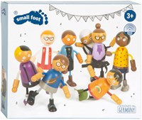 Small Foot familia de muñecos de madera flexibles con bebé - juguete para casa de muñecas