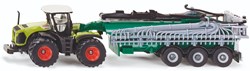 Siku tractor Claas Xerion - vehículo agrícola de juguete con cisterna 1:87