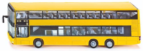 Siku autobús de dos pisos MAN modelo de juguete 1:87 amarillo con neumáticos de goma