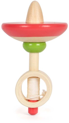 Small Foot peonza de madera con cuerda - juguete FSC colorido para niños-3