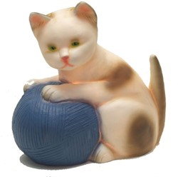 Egmont Toys Heico lámpara gato con ovillo de lana azul 24x23 cm