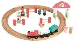 Egmont Toys Pista de tren de madera con tren y figuritas 45x45 cm