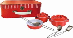 Egmont Toys Juego de sartenes en estuche rojo 9 piezas 29x20x9 cm